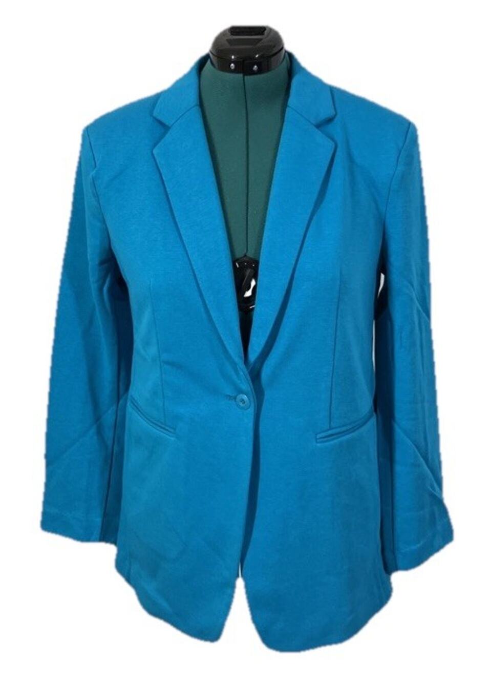 TEREA by Andrea Pitter Women's Blue Enamel Terry Knit Blazer Large NWT 1